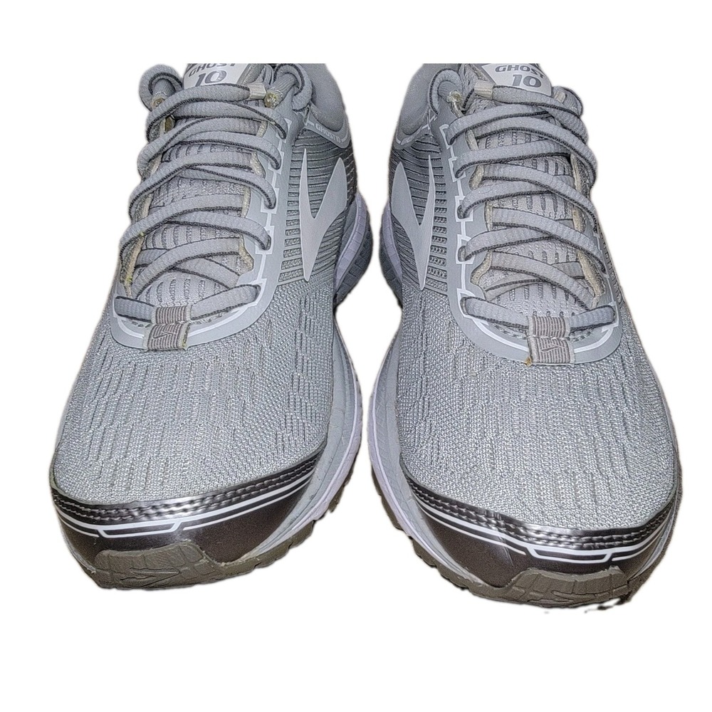 Brooks Ghost 10 Women's Size 7.5 B Running Shoes Silver White Running Shoes - Picture 7 of 12